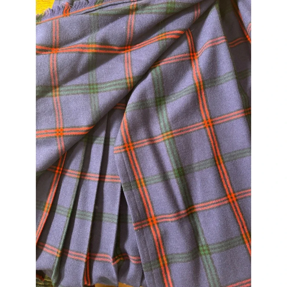 Loch Lomond Mill Vintage Scottish Wool Tartan Plaid Kilt Skirt Blue Red  Green 0
